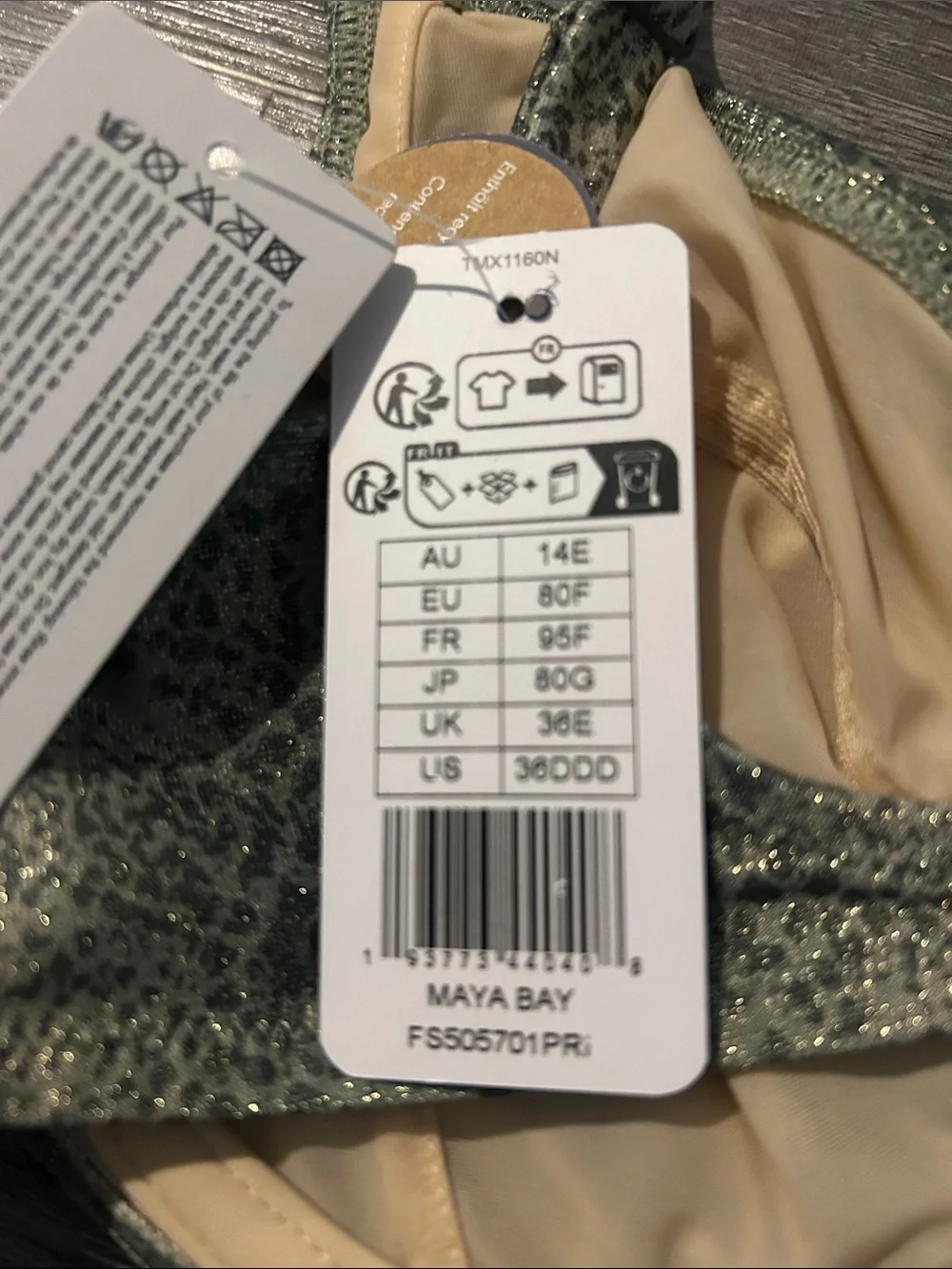 Fantasie Green Textured Underwire Bra